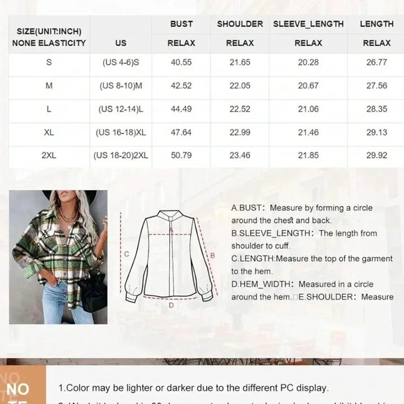 Button Down Flannel Long Sleeve Oversized New in original packaging, M - Picture 4 of 4